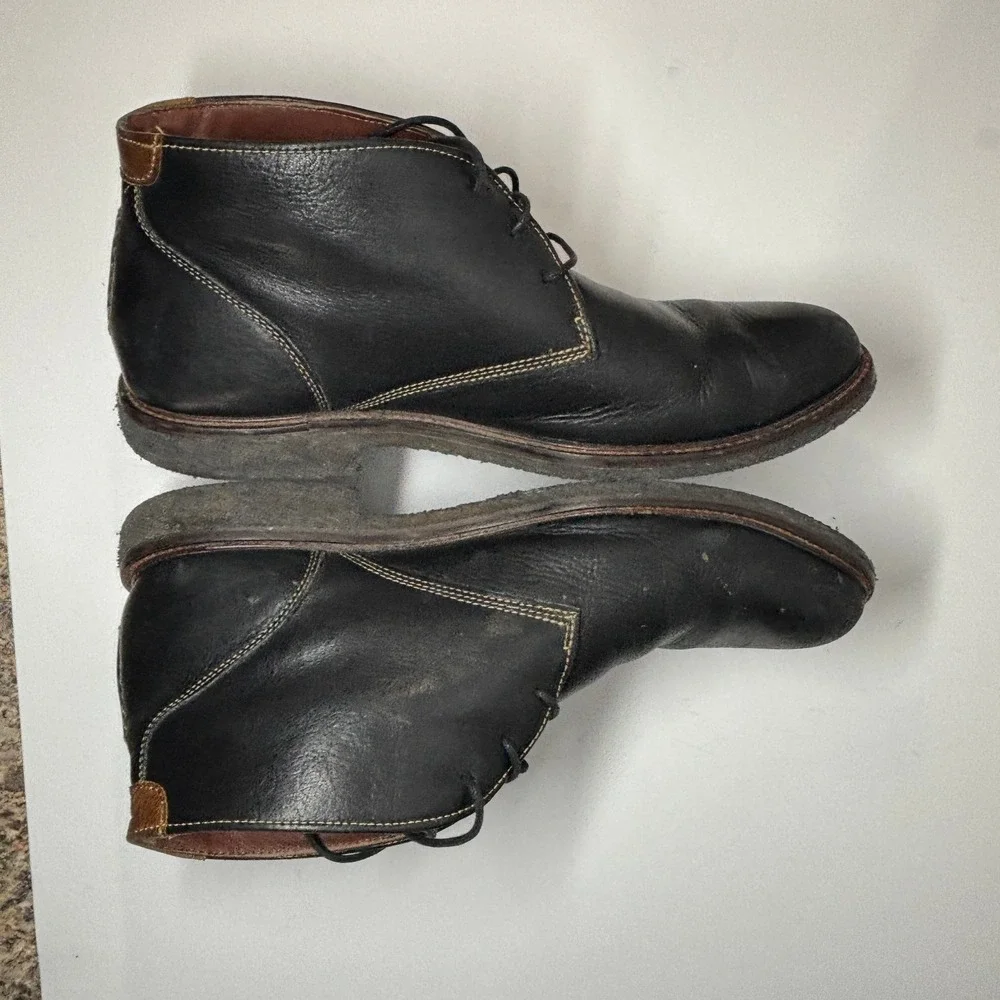 Johnston & Murphy Chukka Boots Mens‎ 11.5 Black Leather Desert Boots Casual